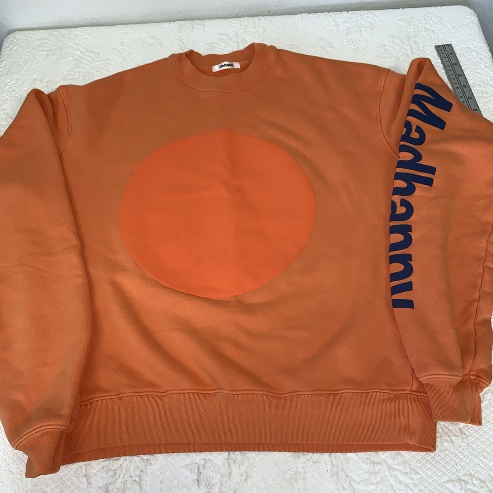 Madhappy Headspace Heritage Crewneck Sweatshirt XS Unisex Orange Long Sleev READ